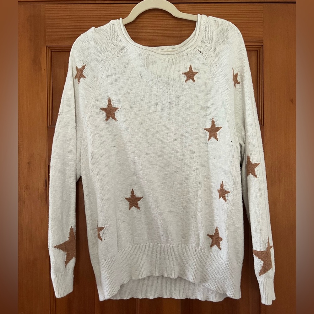 Cream Star Sweater | Rust Western Stars | Lightweight Knit